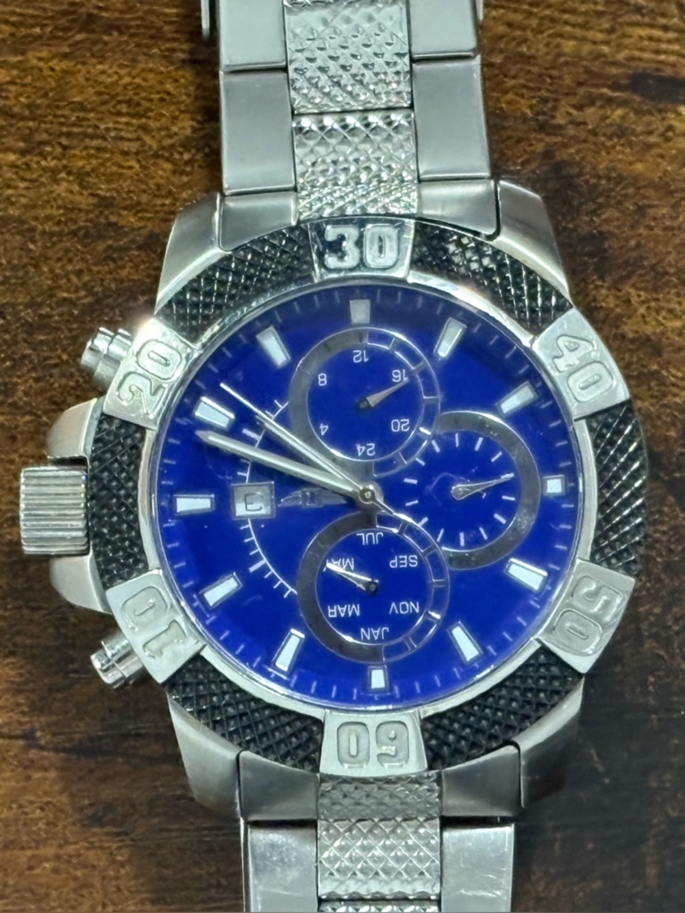 Blue Dial Silver Metal Chronograph Watch Invicta I by Invicta Men's Watch - 44mm